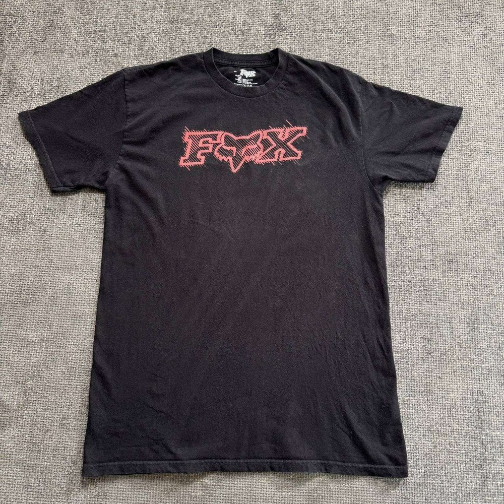 Fox Racing Graphic T-Shirt Mens L Black Short Sleeve MX Motocross Logo Tee